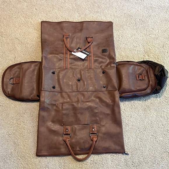 Brown Leather Duffle and Garment Bag by Sayfocnia - Picture 3 of 6